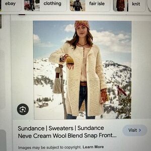 Sundance Catalog Neve Duster Cardigan Size Small Woman Cream
